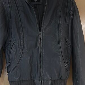 Gray Leather Jacket